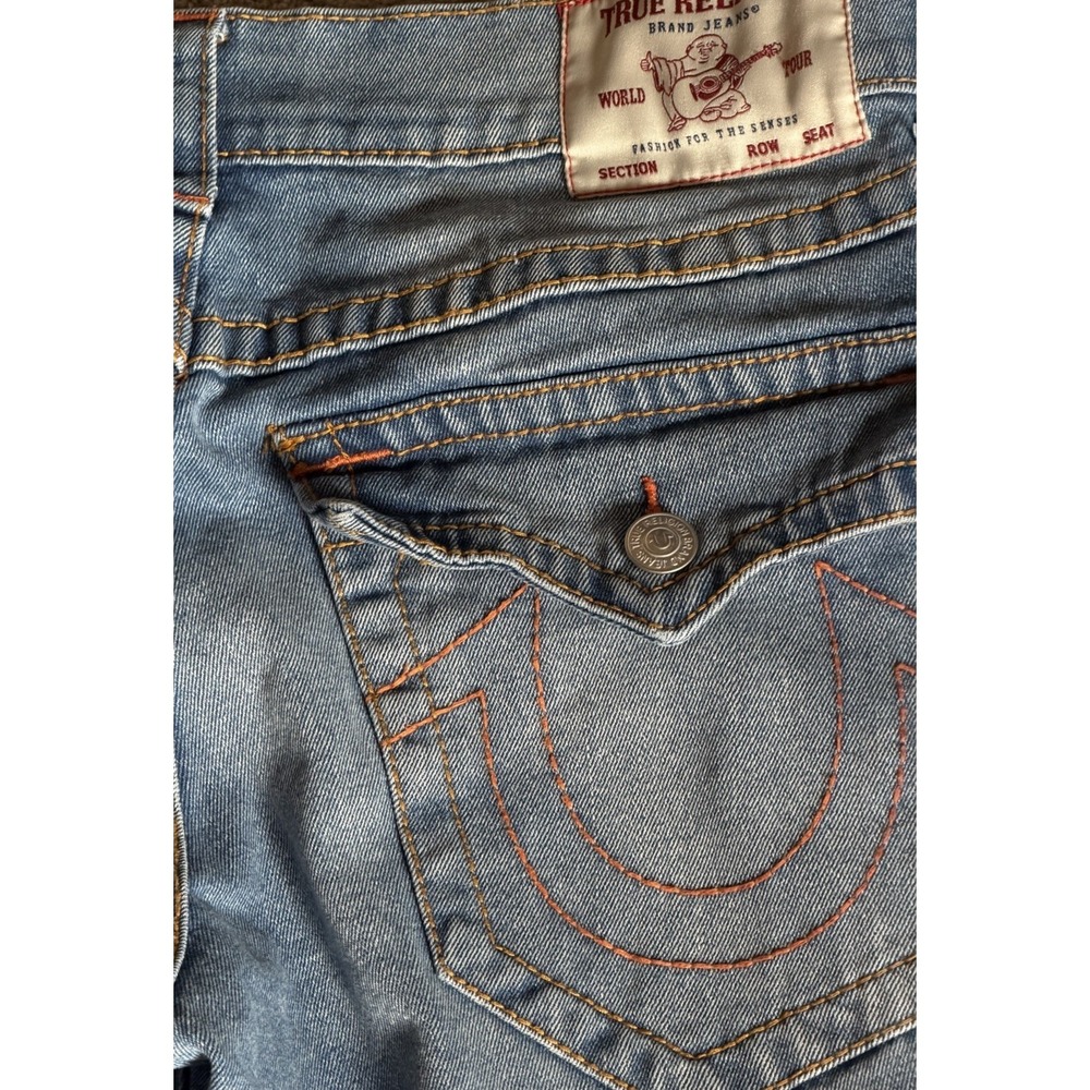 True Religion Ricky Big T Jeans 32 Blue Flap Pocket Relaxed Straight - Picture 4 of 8